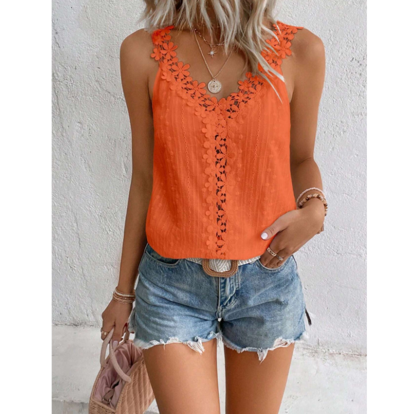 SHEIN - Flower lace detail blouse