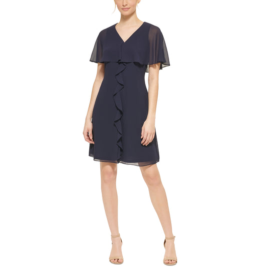 JESSICA HOWARD - Ruffled Knee-Length Shift Dress