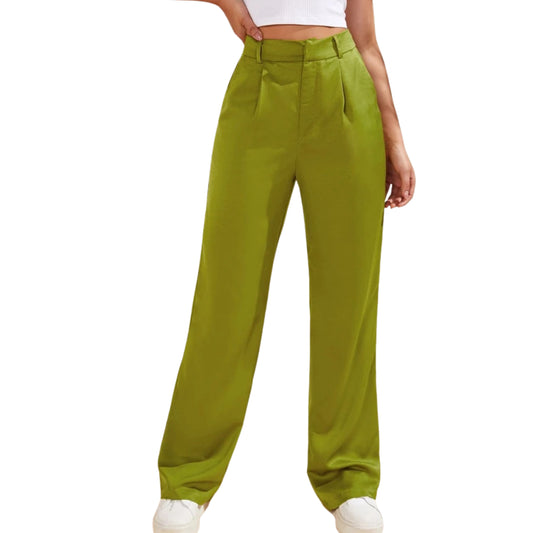 SHEIN - High Waist Slant Pockets Satin Pants