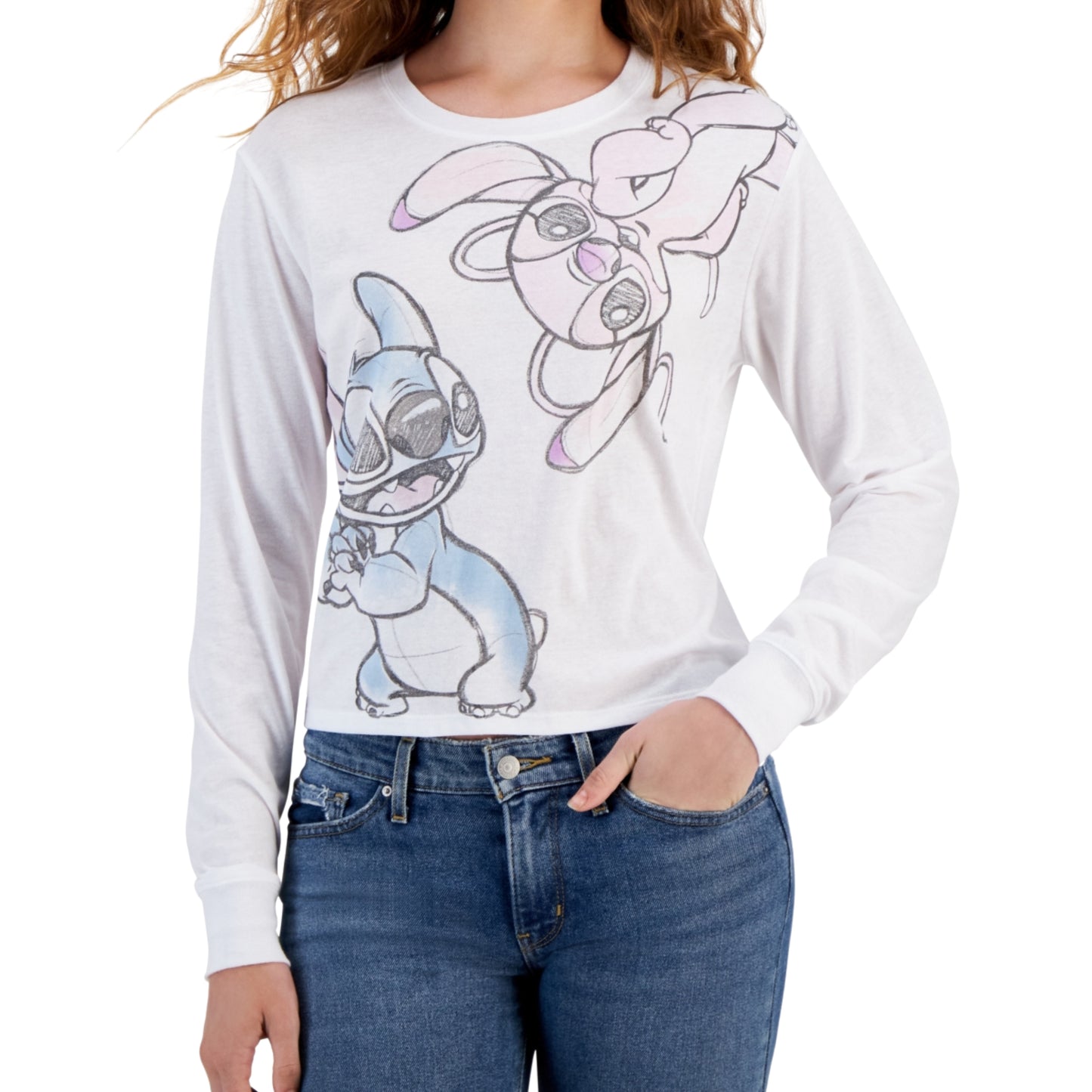 DISNEY - Stitch & Friends Long-Sleeve Blouse