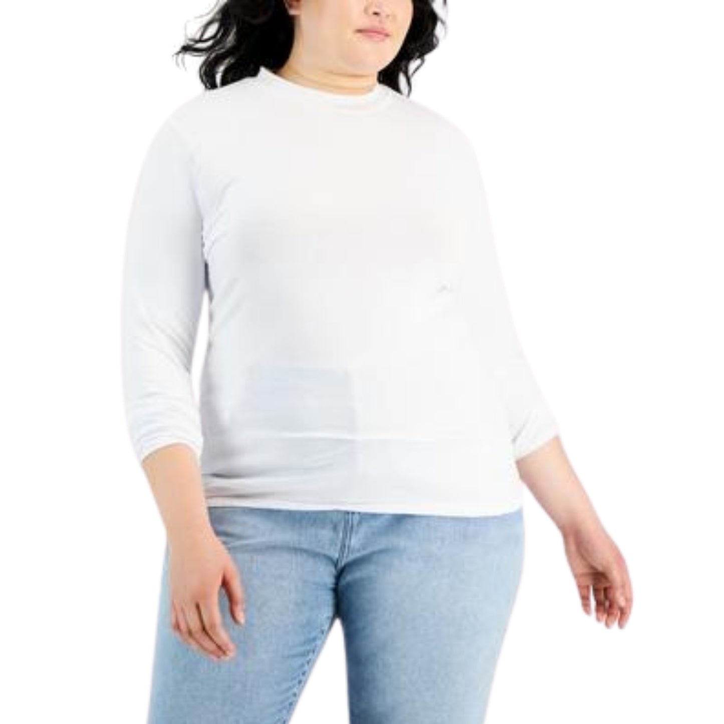 AVETO - Plus Size Mock Neck Long-Sleeve Top