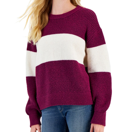 HIPPIE ROSE - Crewneck Balloon-Sleeve Sweater