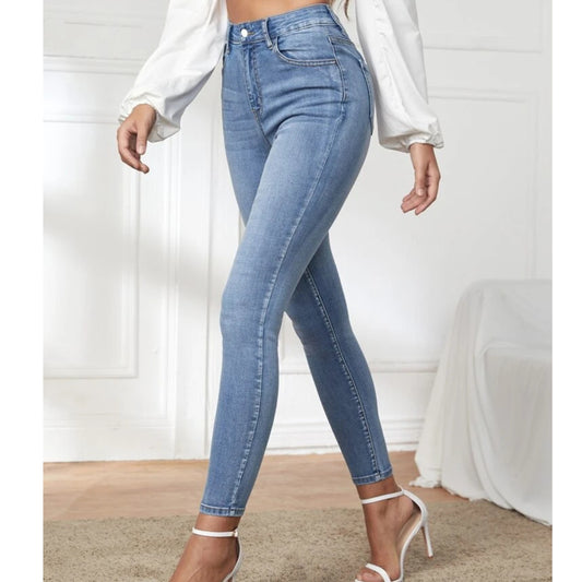 SHEIN - Frenchy Light Washed Skinny Jeans