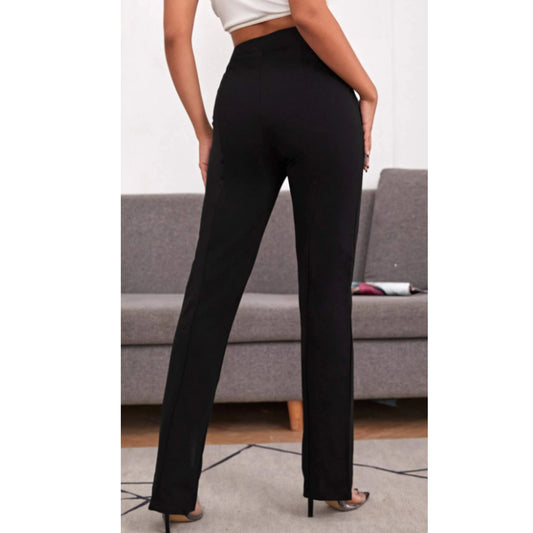 SHEIN - Slit Hem Solid Pants