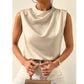 SHEIN - Solid Sleeveless Satin Blouse