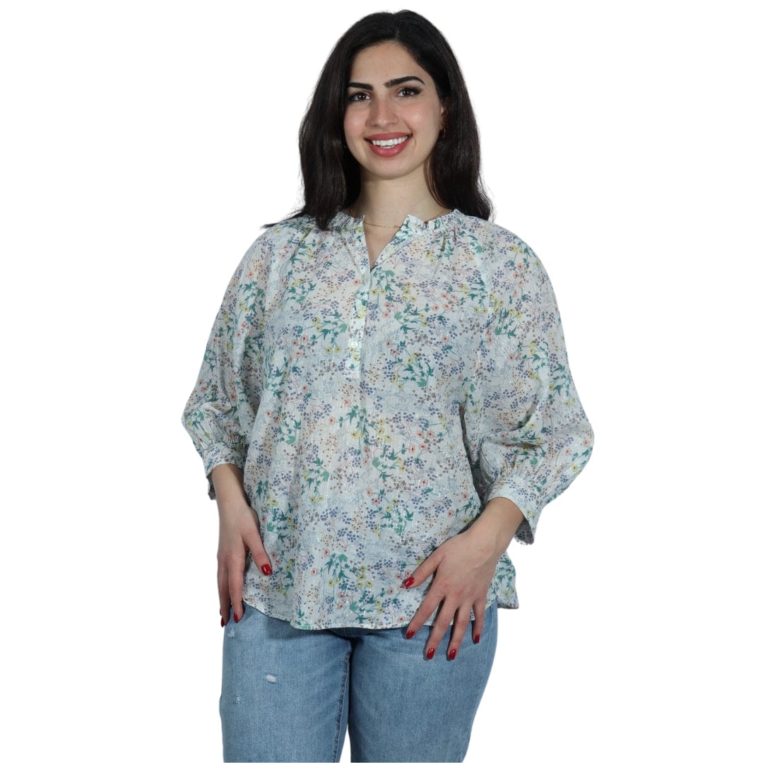 A.N.A Petite M / Multi-Color A.N.A - All Over Floral Blouse