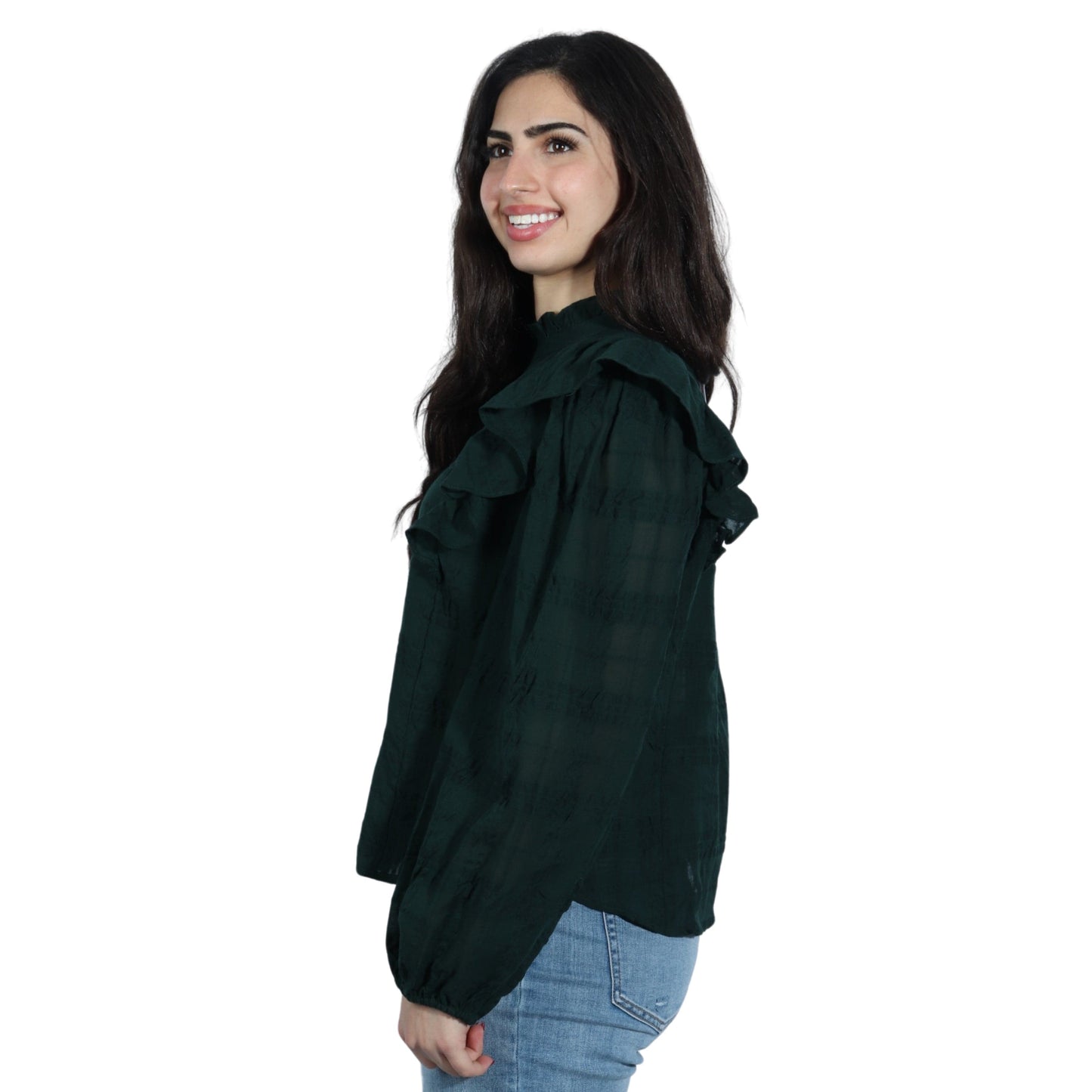 A.N.A Womens Tops M / Green A.N.A - Designed Sleeve Blouse