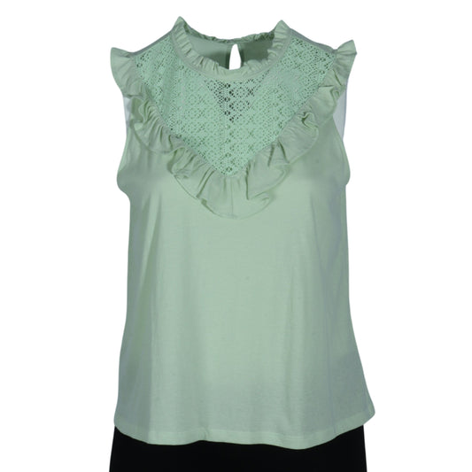 A.N.A Womens Tops XL / Green A.N.A -  Lace And Keyhole Detail Blouse stretchy top