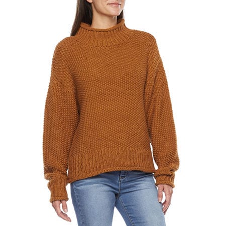 A.N.A Womens Tops S / Brown A.N.A - Mock Neck Long Sleeve Pullover Sweater