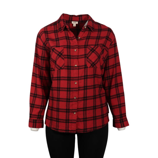 A.N.A Womens Tops XXXL / Red A.N.A - Plaid Open Top