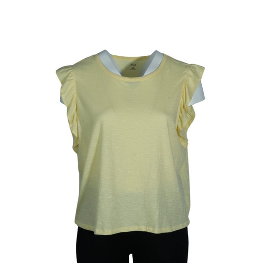 A.N.A Womens Tops XXXL / Yellow A.N.A - Ruffled Sleeves T-Shirt