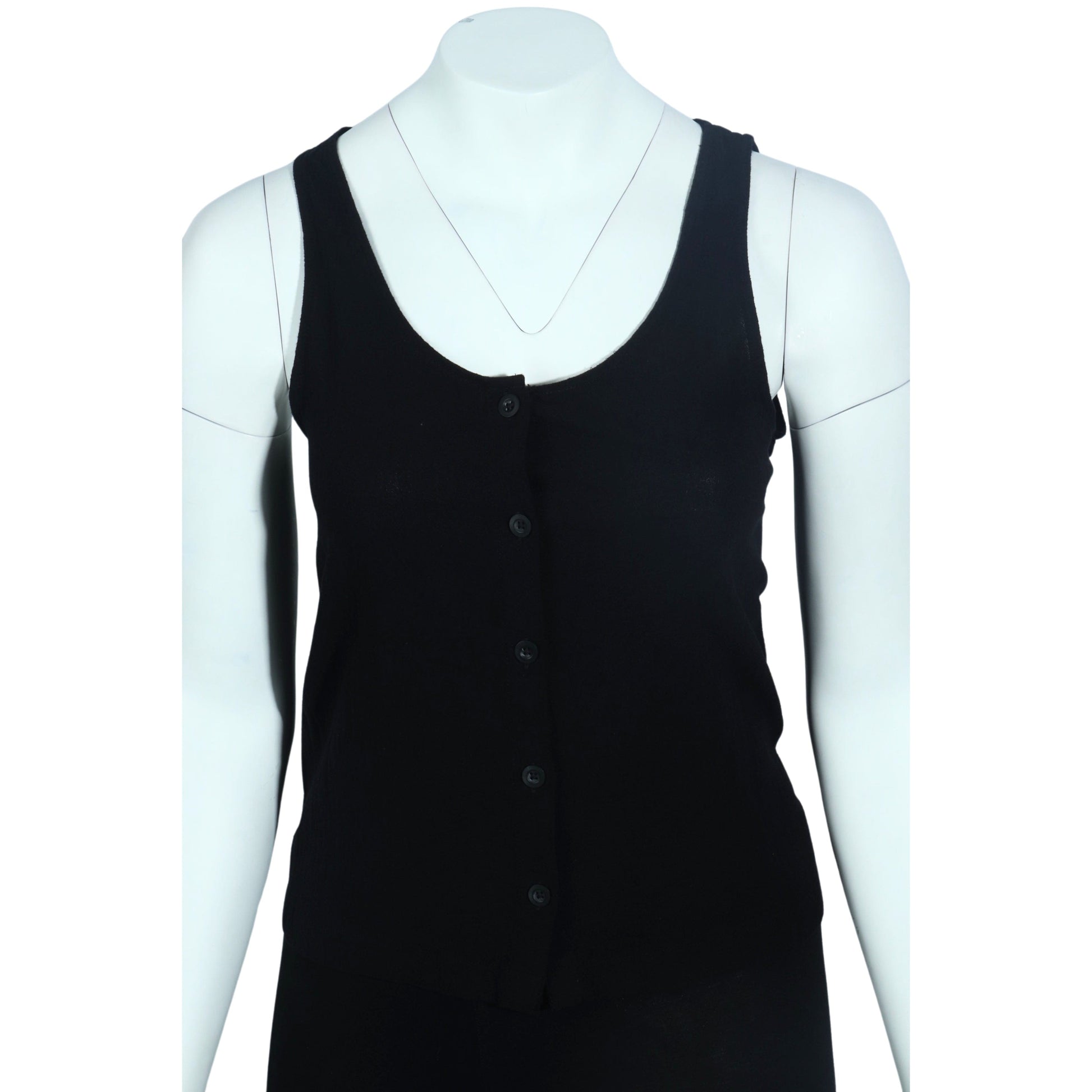 A.N.A Womens Tops XXL / Black A.N.A - Tank Top Buttons Front