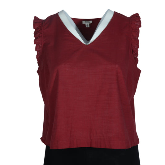 A.N.A Womens Tops XXL / Burgundy A.N.A - V Neck Blouse