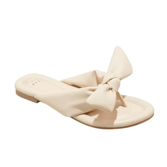 A NEW DAY Womens Shoes 37.5 / Beige A NEW DAY - Adley Bow Flip Flop Slippers