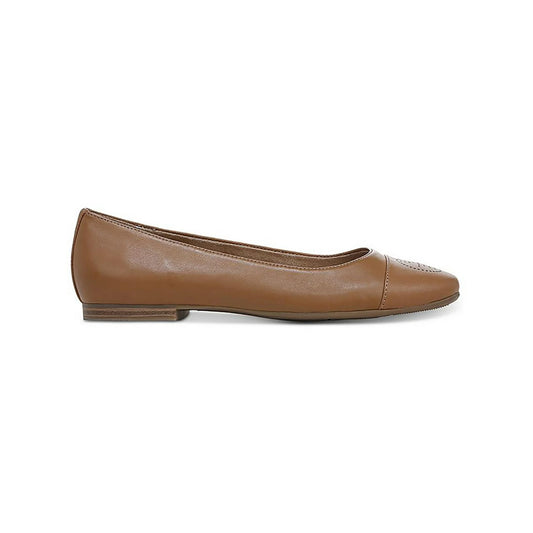 GIANI BERNINI -   Perforated Cushioned Square Toe Slip on Leather Flats Shoes