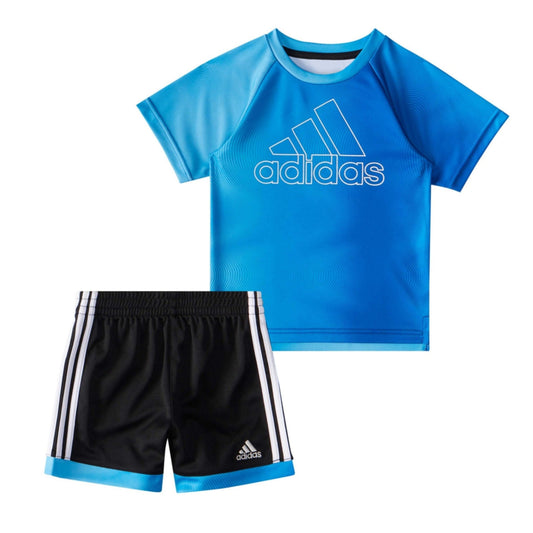 ADIDAS Baby Boy 18 Month / Multi-Color ADIDAS - Baby -Printed Top and Shorts, 2 Piece Set