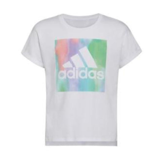ADIDAS Girls Tops XL / White ADIDAS - Kids -  Ombre Logo Graphic T-Shirt