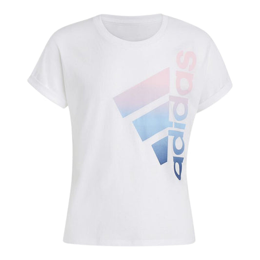 ADIDAS Girls Tops L / White ADIDAS - KIDS - Short Sleeve Dolman Waist T-shirt