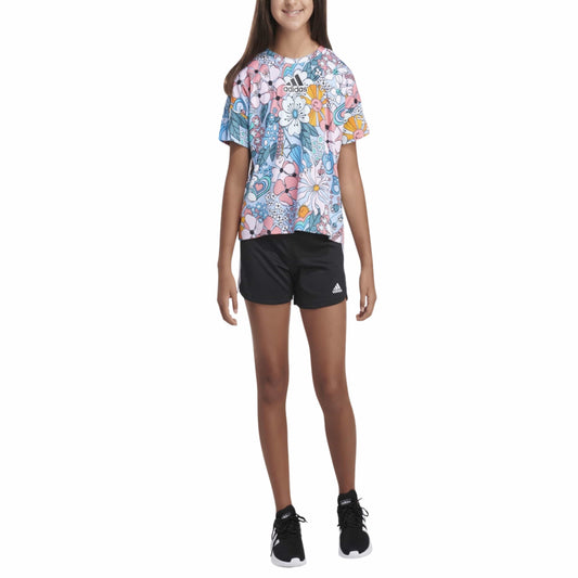 ADIDAS Girls Tops 4 Years / Multi-Color ADIDAS - KIDS - Short Sleeves Oversized All Over Printed T-shirt