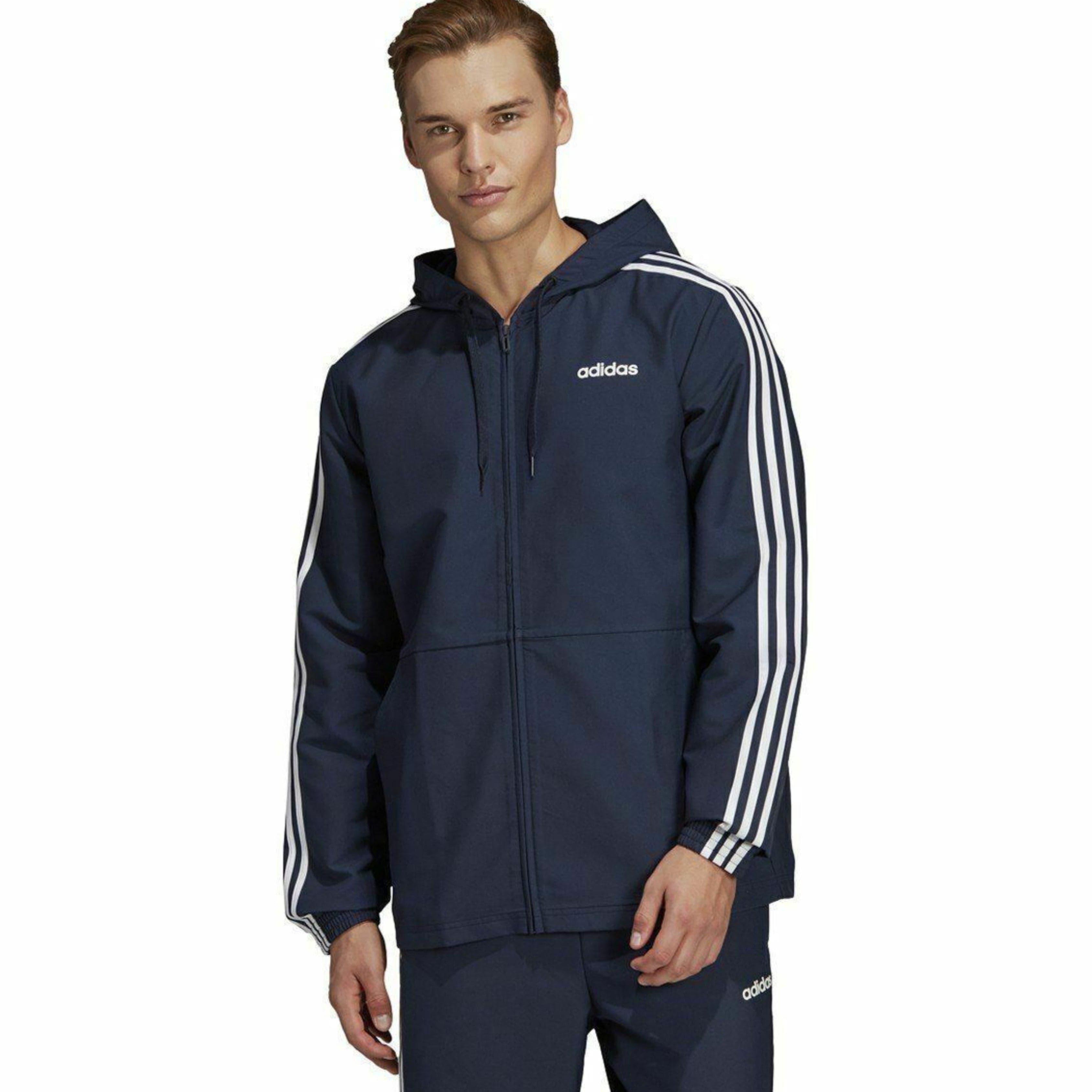 Adidas men's essentials hooded hotsell wind jacket