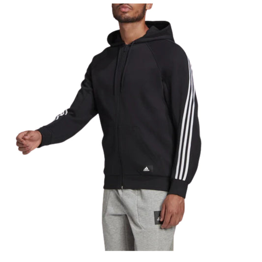 ADIDAS Mens Jackets M / Black ADIDAS - Long Sleeves Zipper Hooded Jacket