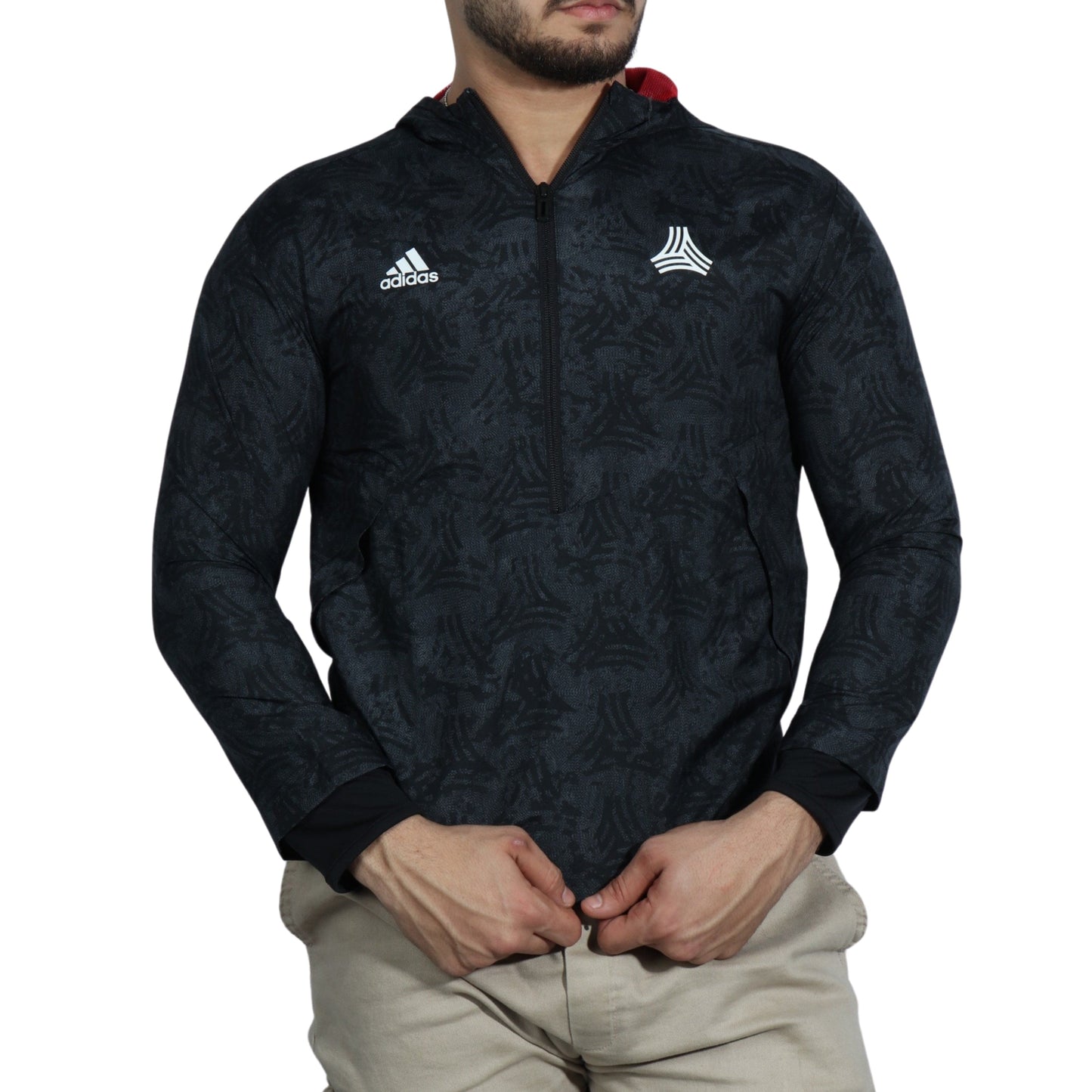 ADIDAS Mens sports M / Grey ADIDAS - Quarter Zip Top