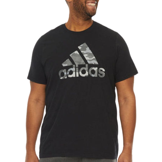 ADIDAS Mens Tops XXXXL / Black ADIDAS - Crew Neck Short Sleeve Athletic Fit Graphic T-Shirt