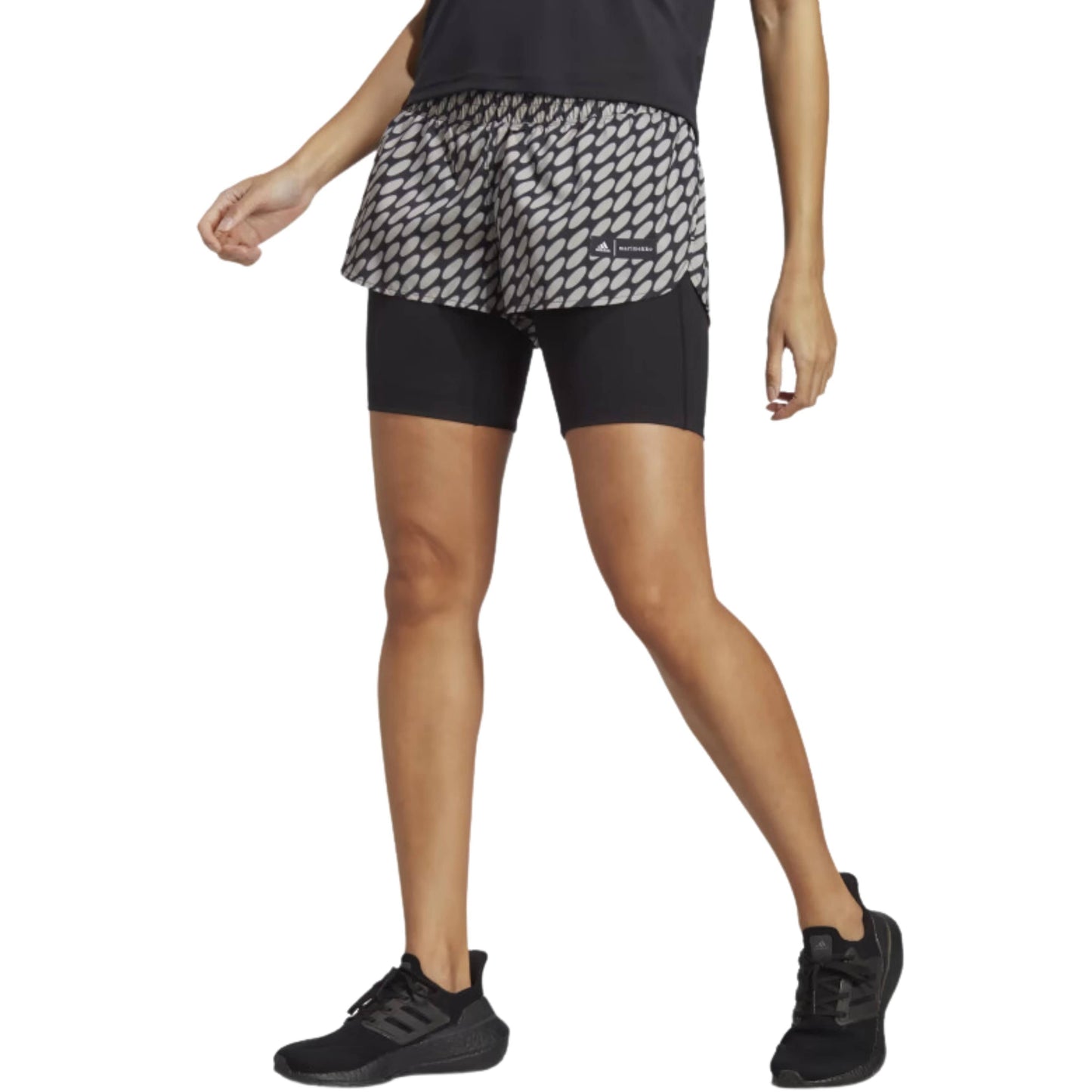 ADIDAS Womens sports S / Multi-Color ADIDAS -  X MARIMEKKO RUN ICONS 3 BAR LOGO 2-IN-1 RUNNING SHORTS