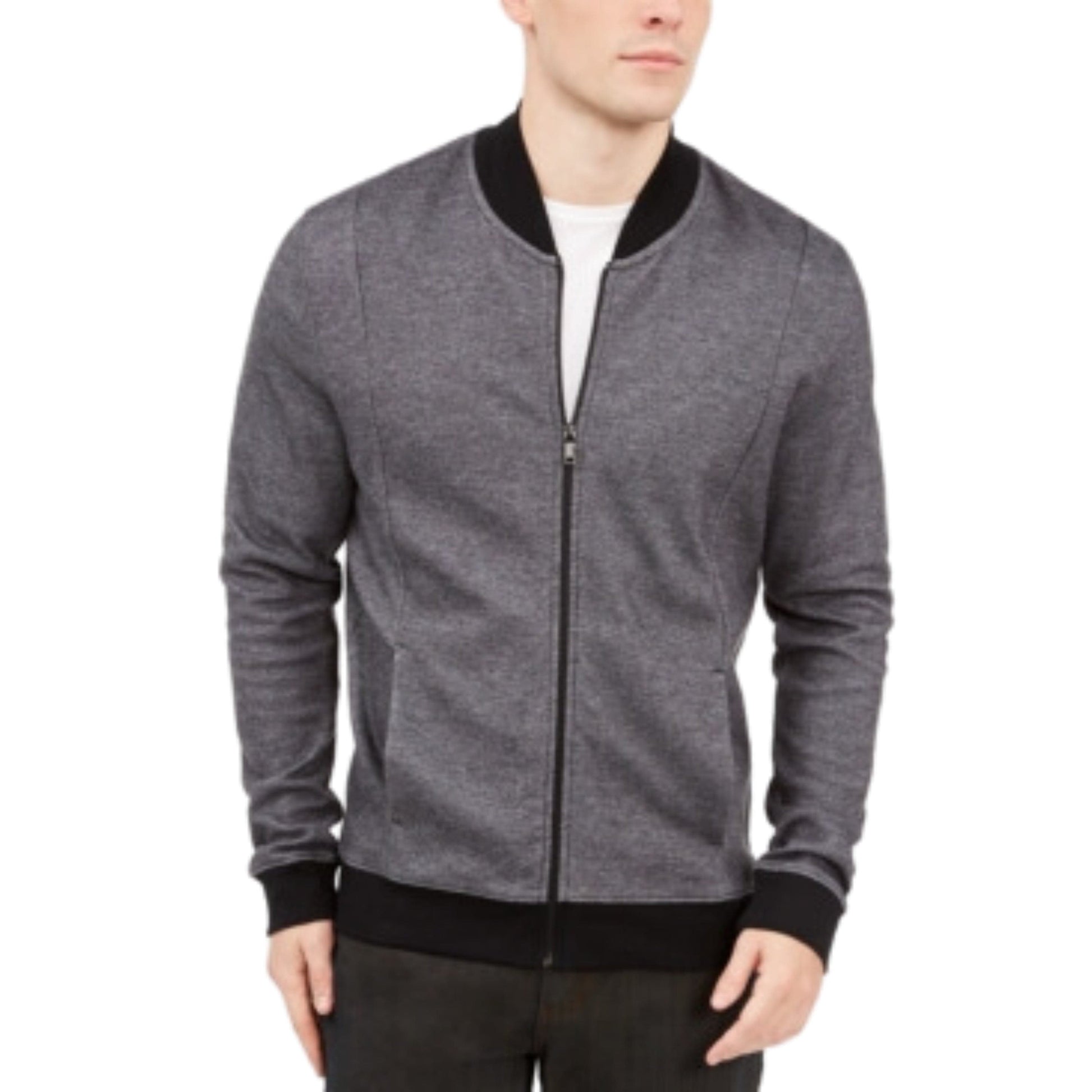 ALFANI Mens Jackets L / Grey ALFANI - Zip-Front Sweater Jacket