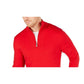 ALFANI Mens Tops S / Red ALFANI -  1/2 Zip Ribbed Trim Sweater