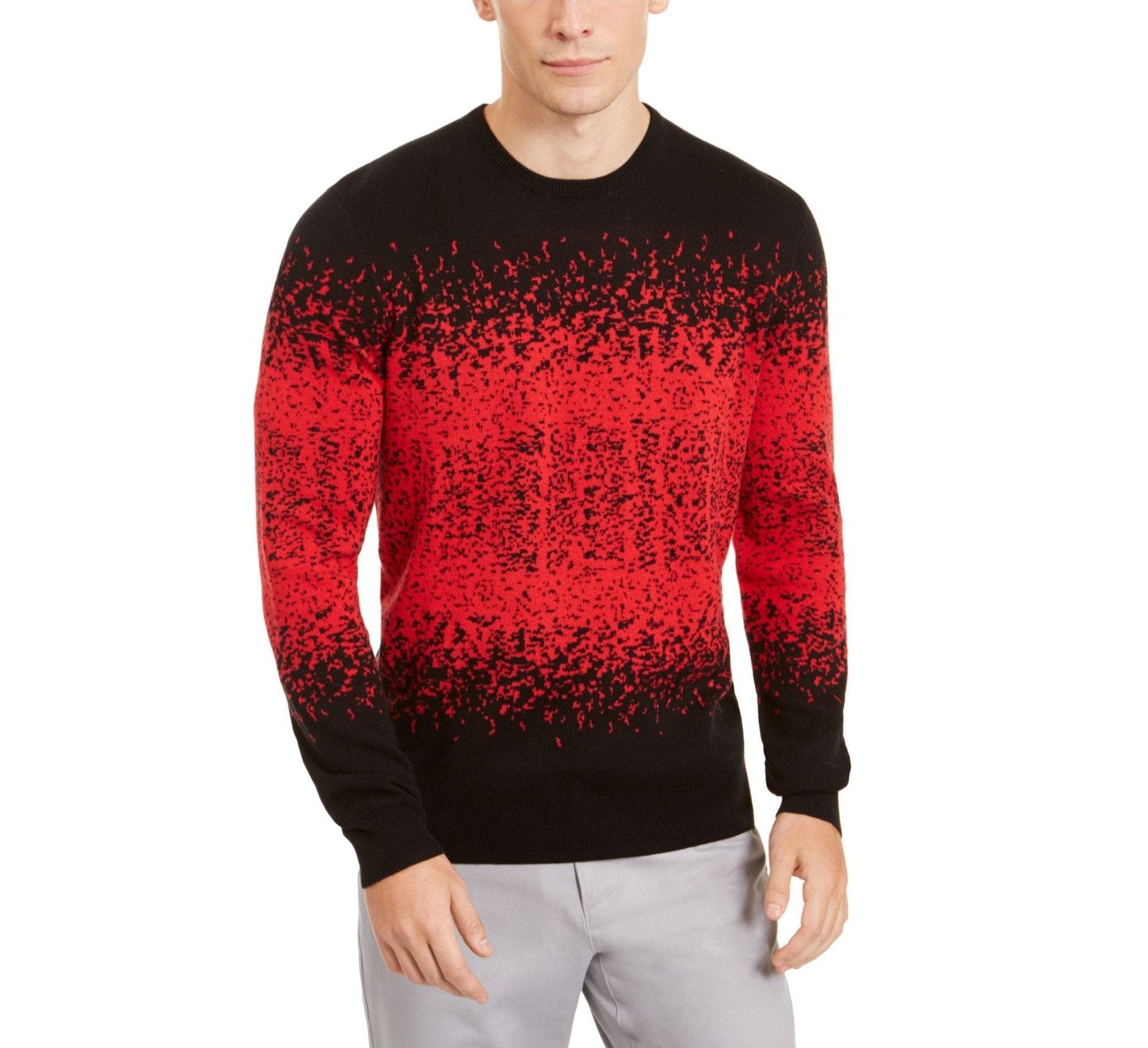 ALFANI Mens Tops S / Multi-Color ALFANI -  Ombre Rib Crewneck Sweater