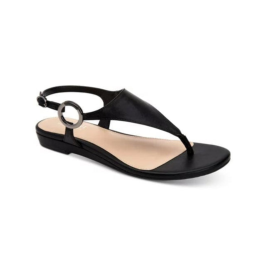 ALFANI Womens Shoes ALFANI -  Round Toe Wedge Buckle Thong Sandals