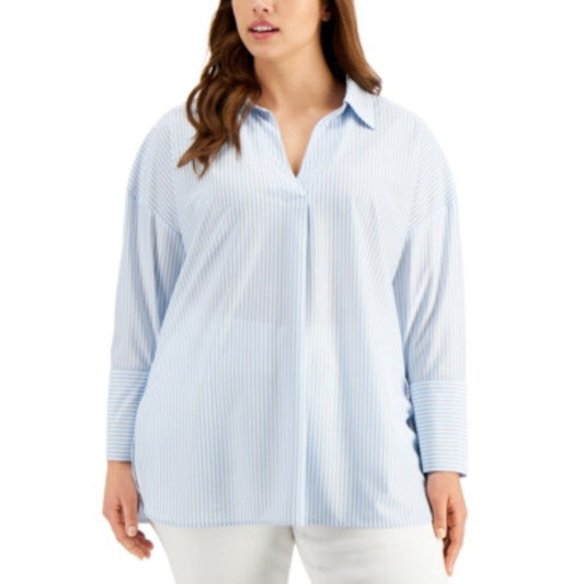 ALFANI Womens Tops XL / Blue ALFANI -  Striped Pullover Shirt