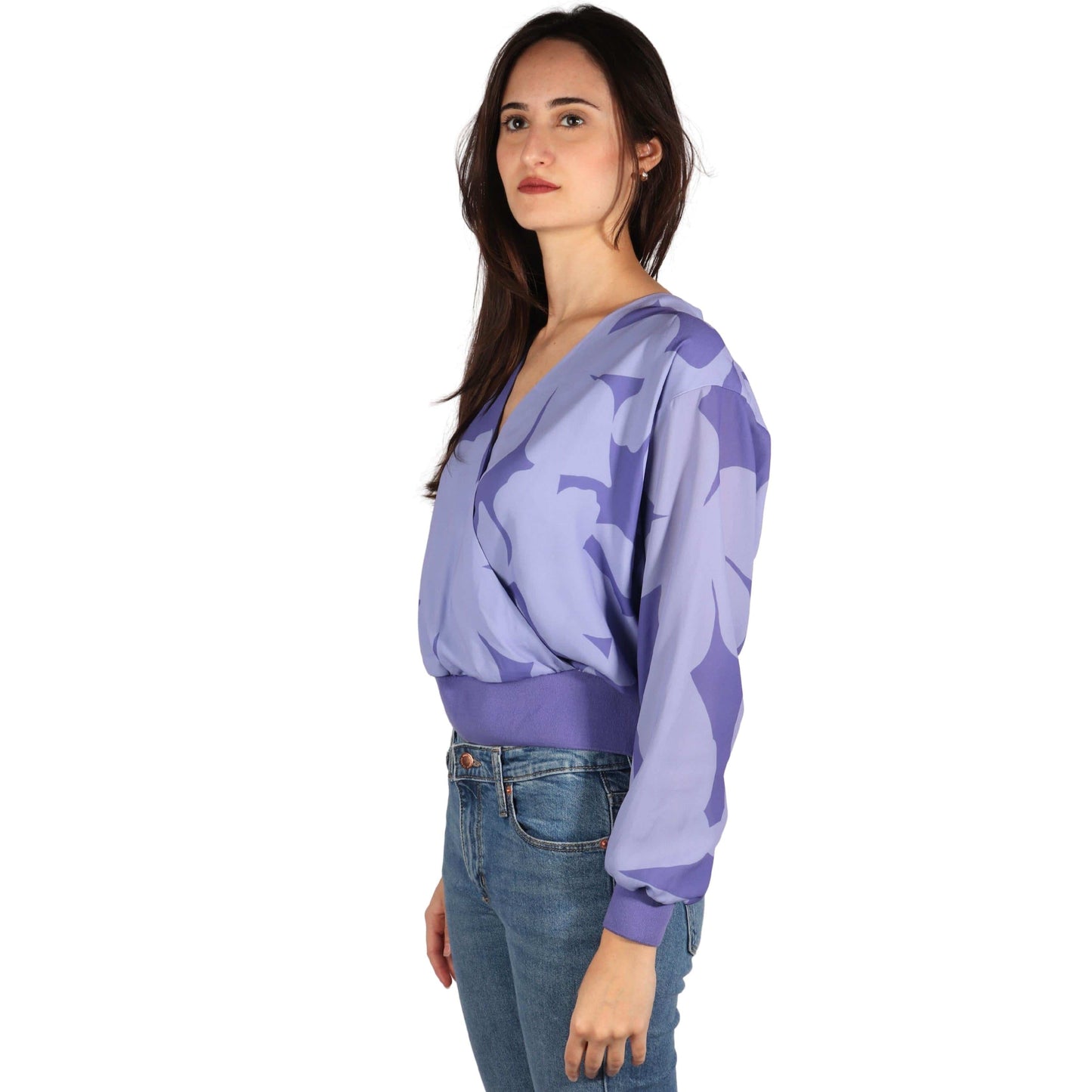 ALFANI Womens Tops XS / Purple ALFANI - Wrap Floral Blouse