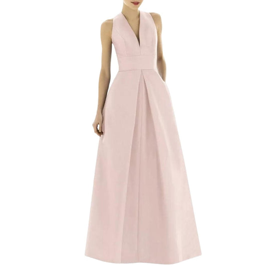 ALFRED SUNG Womens Dress XL / Pink ALFRED SUNG -  Pleat-Skirt a-Line Gown