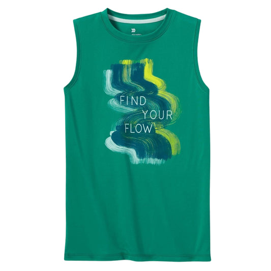 ALL IN MOTION Boys Tops XL / Green ALL IN MOTION - Kids -  Sleeveless 'Find Your Flow' Graphic T-Shirt