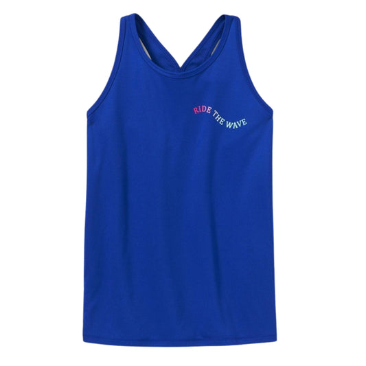 ALL IN MOTION Girls Tops S / Blue ALL IN MOTION - Kids - 'Ride the Wave' Graphic Tank Top