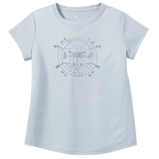 ALL IN MOTION Girls Tops XL / Blue ALL IN MOTION - KIDS - Short Sleeve 'Explorers Club' Graphic T-Shirt