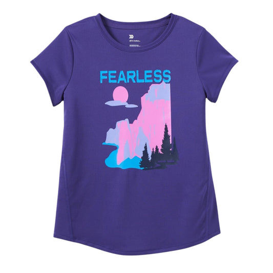 ALL IN MOTION Girls Tops XL / Purple ALL IN MOTION - KIDS - Short Sleeve 'Fearless' Graphic T-Shirt