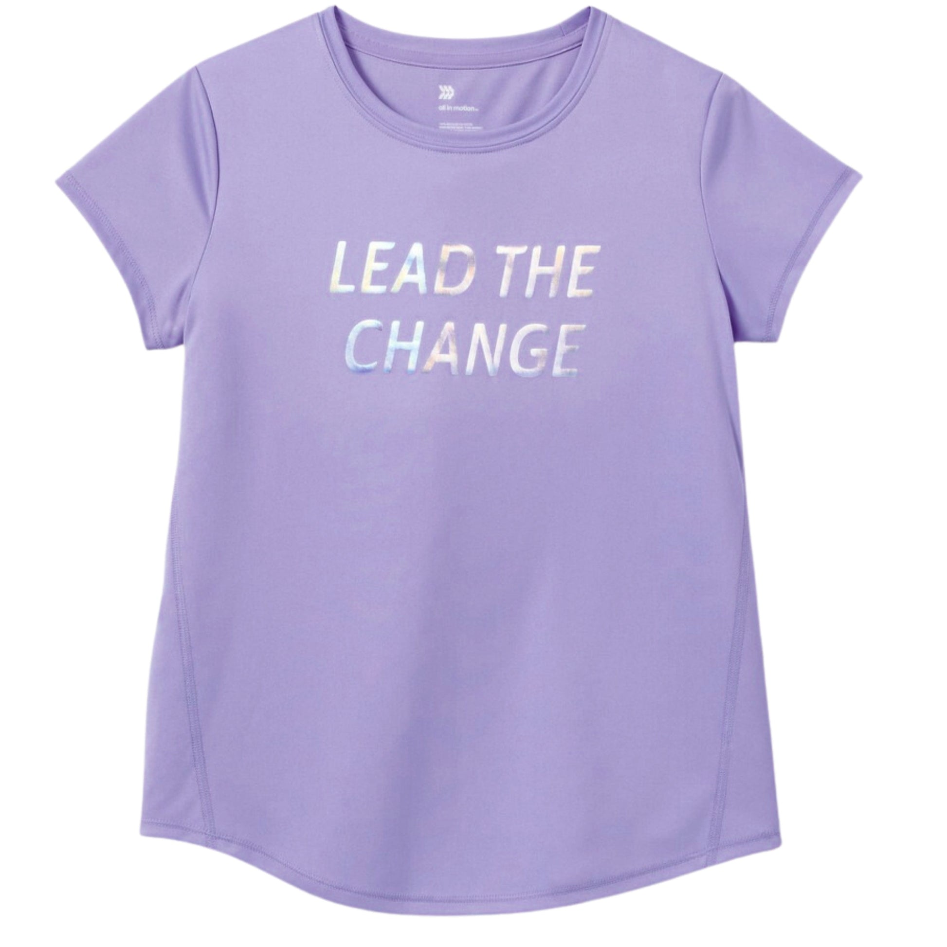 ALL IN MOTION Girls Tops XL / Purple ALL IN MOTION - KIDS - Short Sleeve 'Lead the Change' Graphic T-Shirt