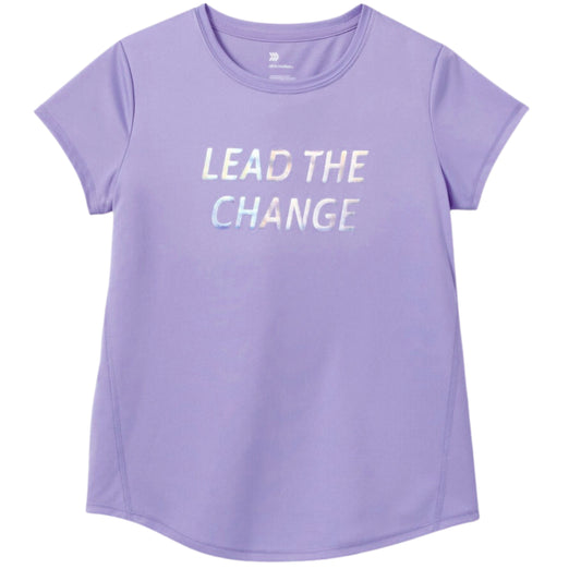 ALL IN MOTION Girls Tops XL / Purple ALL IN MOTION - KIDS - Short Sleeve 'Lead the Change' Graphic T-Shirt