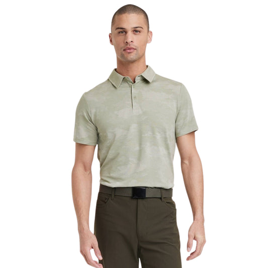 ALL IN MOTION Mens sports M / Green ALL IN MOTION - Camo Print Jacquard Polo T-Shirt