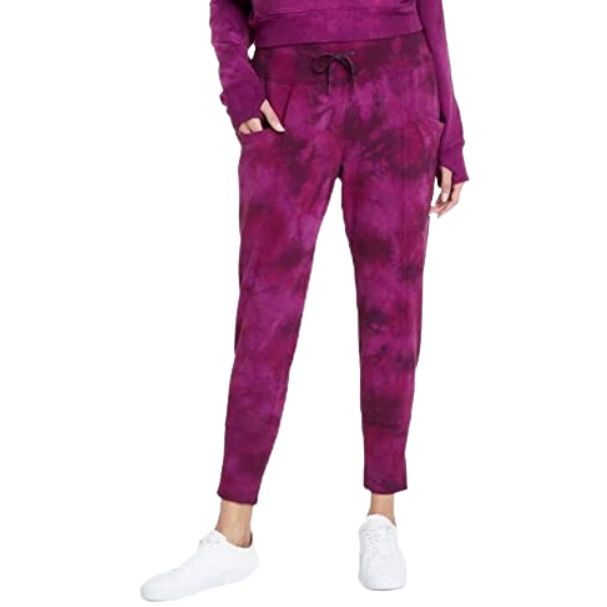 ALL IN MOTION Womens Bottoms XS / Purple ALL IN MOTION - Tie-Dye High-Rise Ribbed Jogger Pant