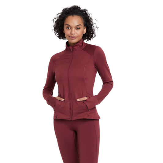 ALL IN MOTION Womens Jackets S / Burgundy ALL IN MOTION - Zip-Front Jacket