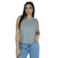 AMBRIELLE Womens Tops M / Grey AMBRIELLE - One Side Pocket Tank Top