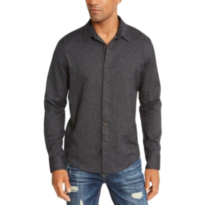 AMERICAN RAG Mens Tops XL / Grey AMERICAN RAG - Regular-Fit Brushed Twill Button-Down Shirt