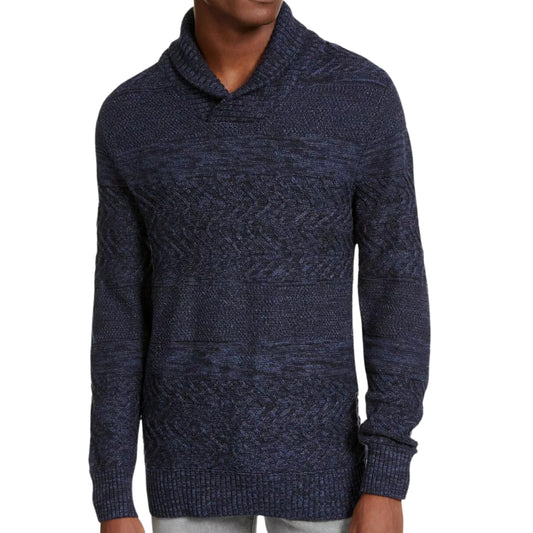 AMERICAN RAG Mens Tops M / Navy AMERICAN RAG -  Shawl Collar Marled Knit Sweater