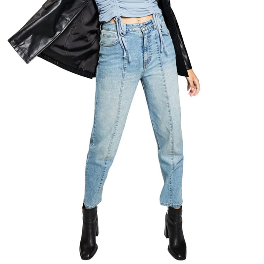 AND NOW THIS Womens Bottoms XS / Blue AND NOW THIS - Front-Seam Barrel Jeans
