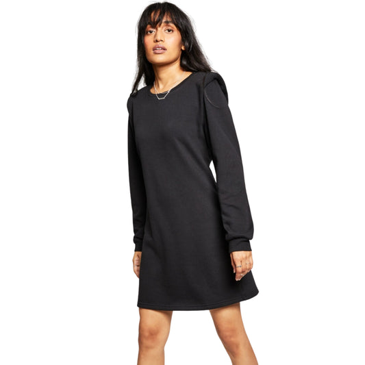 AND NOW THIS Womens Dress S / Black AND NOW THIS - Extended Shoulder Sweatshirt Dress