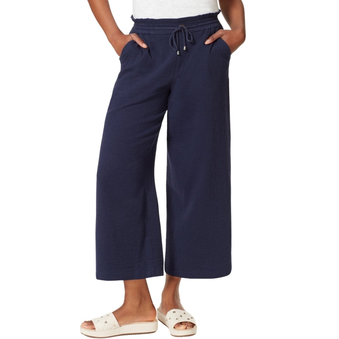ANNE KLEIN S / Navy ANNE KLEIN - Textured Pull-on Pants